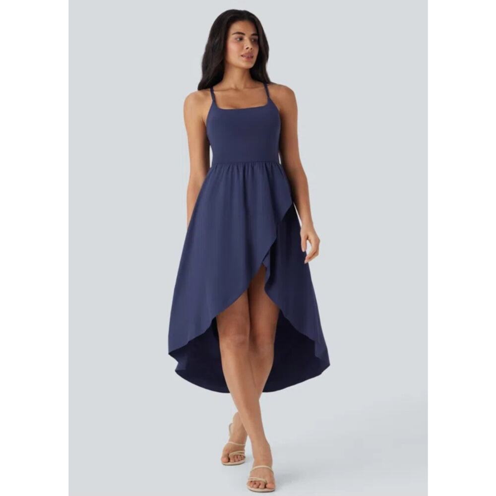 HALARA Navy Blue Midi Dress